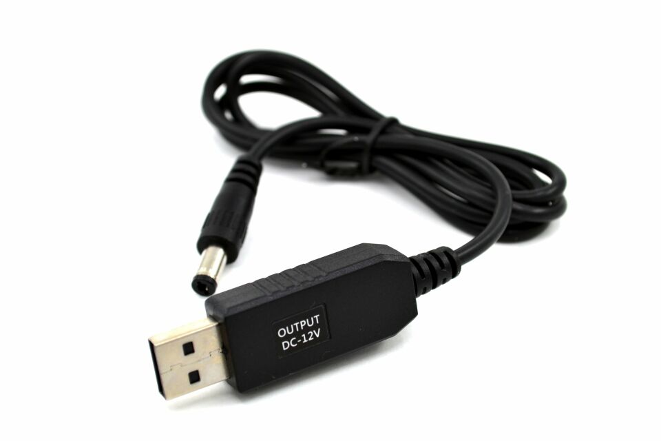 USB Barrel Jack Kablolu Voltaj Yükseltici İnput 5V Output 12V DC
