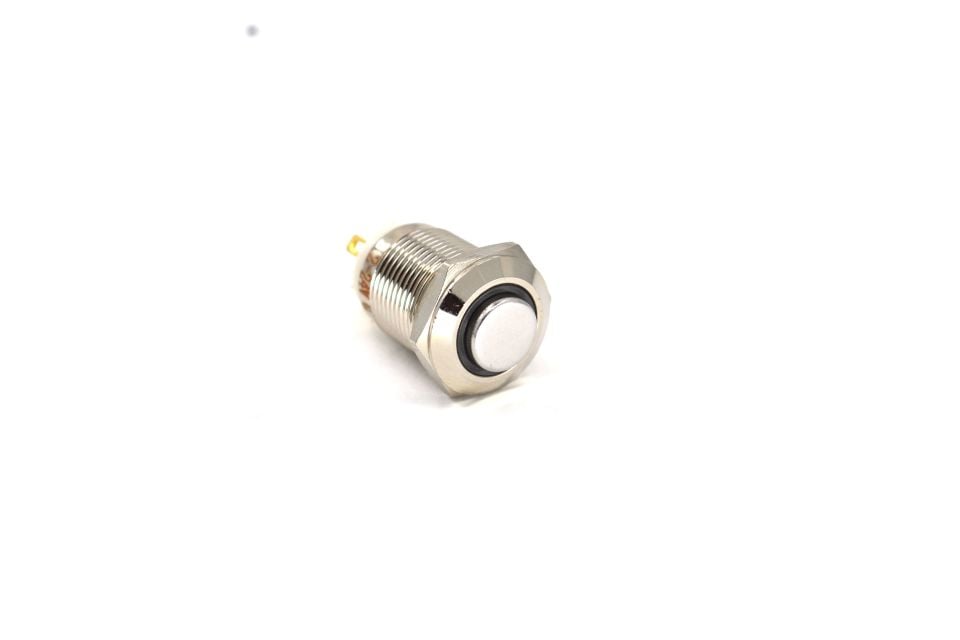 12mm Yaylı Buton Anahtar 12V 24V Kırmızı Işıklı Yuvarlak Metal