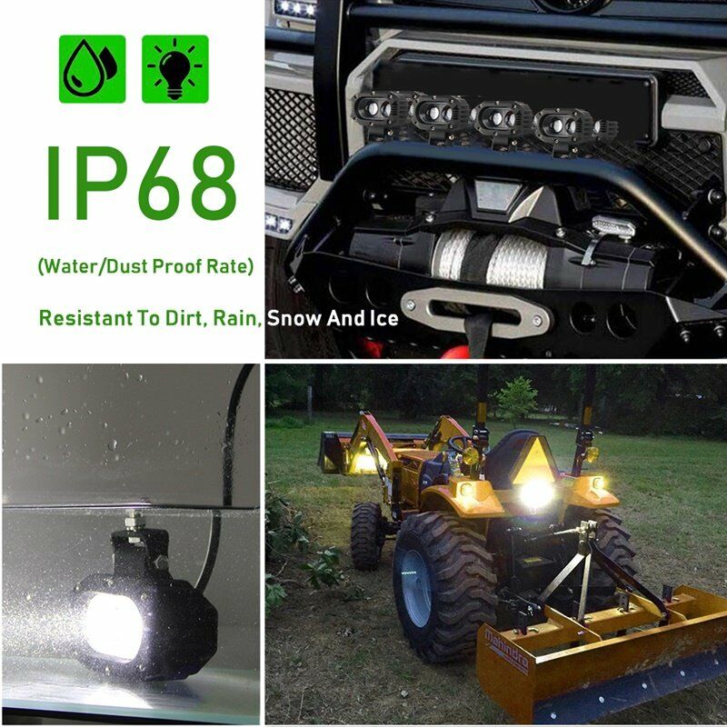 1 Adet Motosiklet Sarı Beyaz Çift Mercek LED Sis Lamba 12V 24V