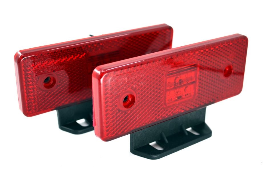 2 Adet 12V Kırmızı Reflektör Dikdörtgen Ledli Side Marker Lamba