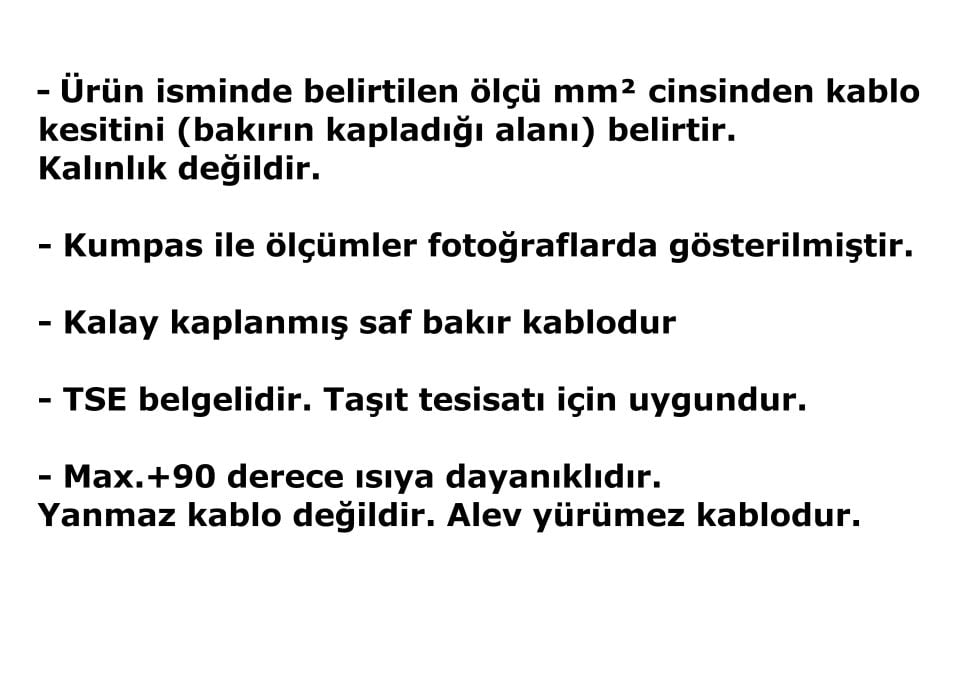 100 Metre 3mm² Kırmızı Bakır Kablo Kalaylı Nyaf Tekne Oto Karavan Elektrik Tesisat Kablosu Top