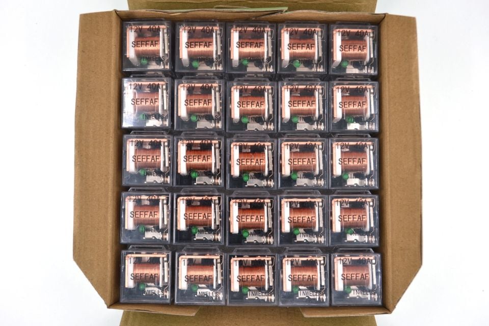 25 Adet Dirençli Mini Röle Şeffaf 12V 40A 87A 5 Fişli Yeşil Ledli