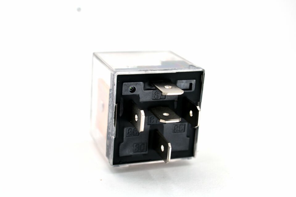 25 Adet Mini Röle Şeffaf 12V 40A 87A 5 Fişli Yeşil Ledli