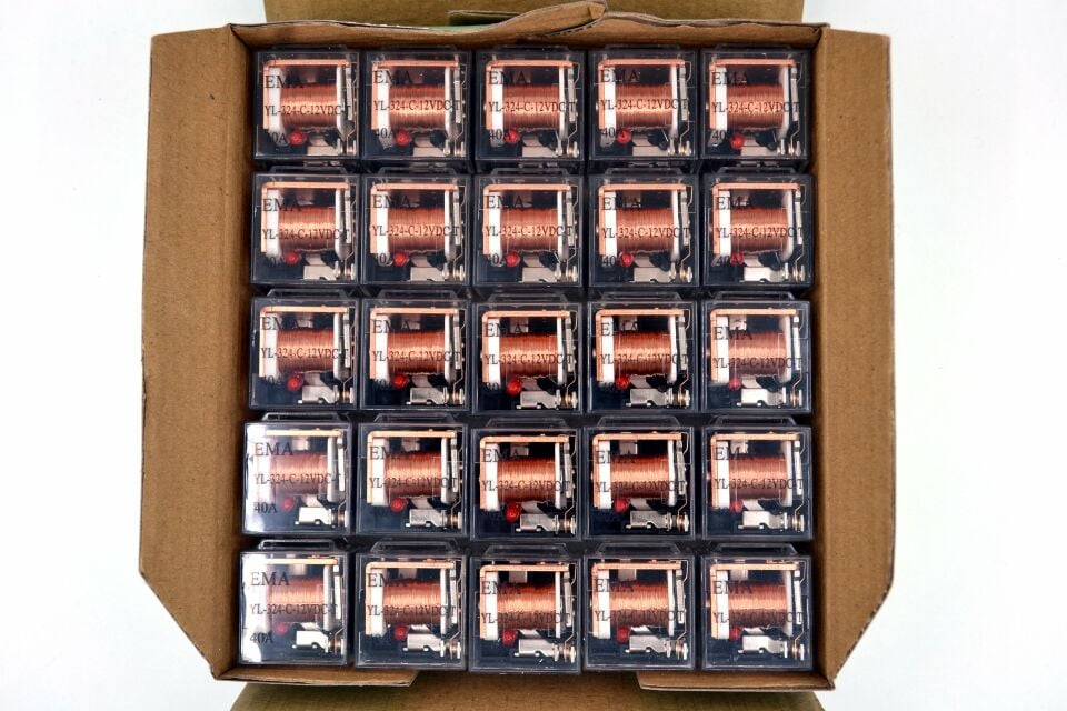 25 Adet Dirençli Mini Röle Şeffaf 12V 40A 87A 5 Fişli Ledli
