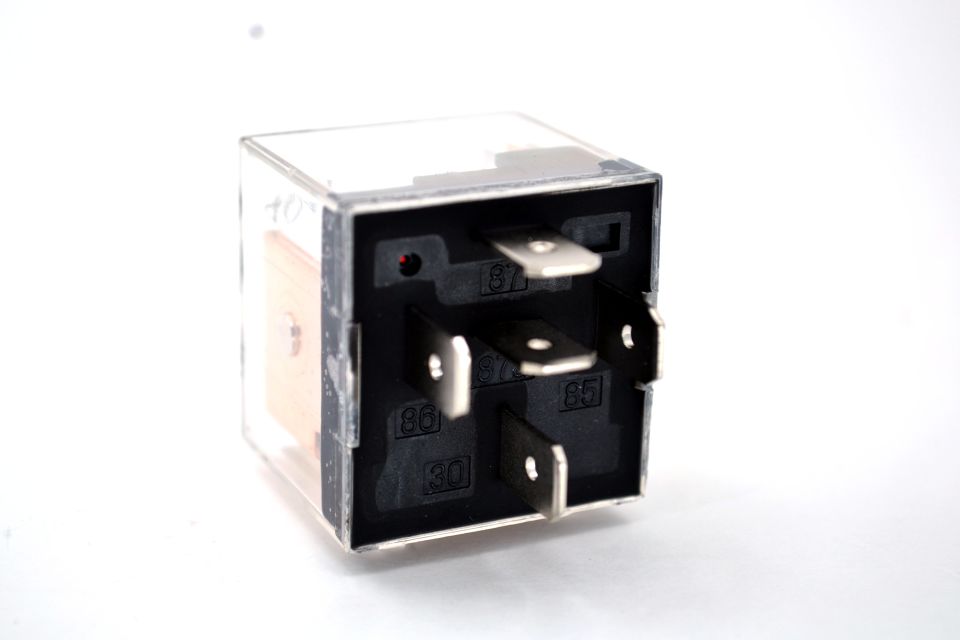 25 Adet Dirençli Mini Röle Şeffaf 12V 40A 87A 5 Fişli Ledli