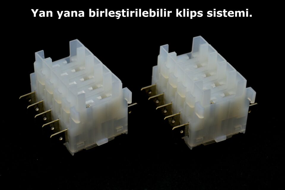10 Adet Standart Bıçak Sigorta Tutucu Soket Fişli Yuva Kutu Geçmeli Beyaz