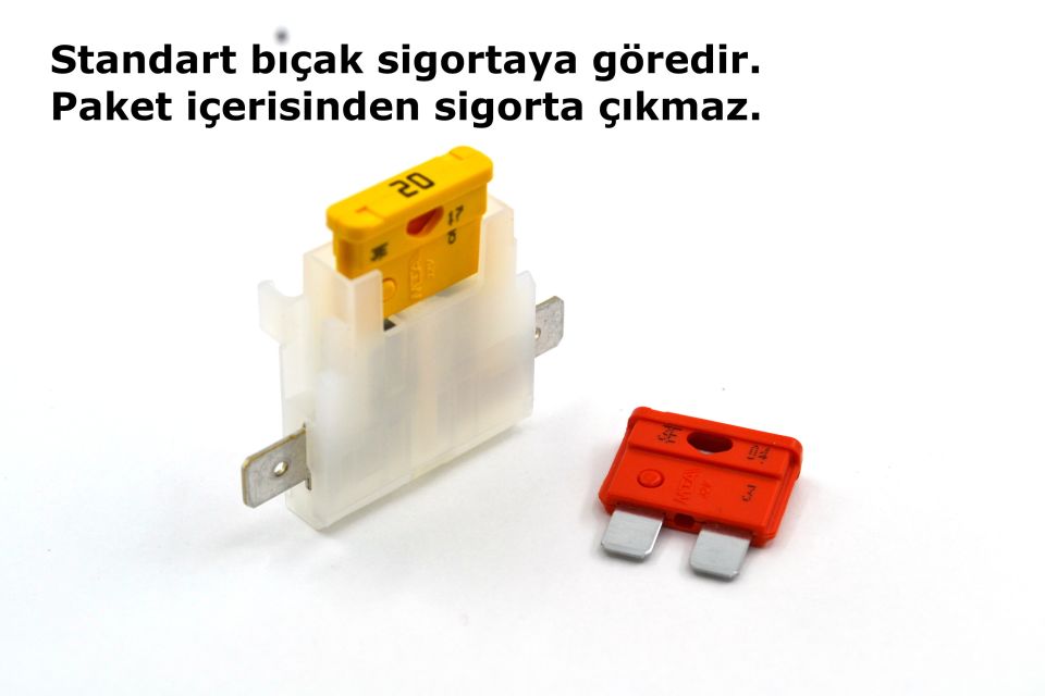 10 Adet Standart Bıçak Sigorta Tutucu Soket Fişli Yuva Kutu Geçmeli Beyaz