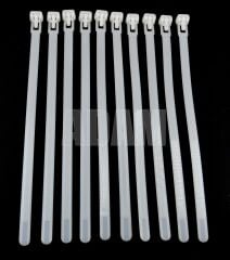 10 Adet 7,6mm 37Cm Açılabilir Kablo Bağı Beyaz MT-KBA37