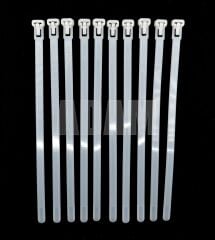 10 Adet 7,6mm 37Cm Açılabilir Kablo Bağı Beyaz MT-KBA37
