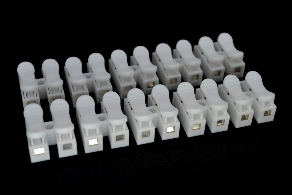 10 Adet Kablo Bağlantı Klemensi Yaylı İkili 2mm² Kabloya Kadar