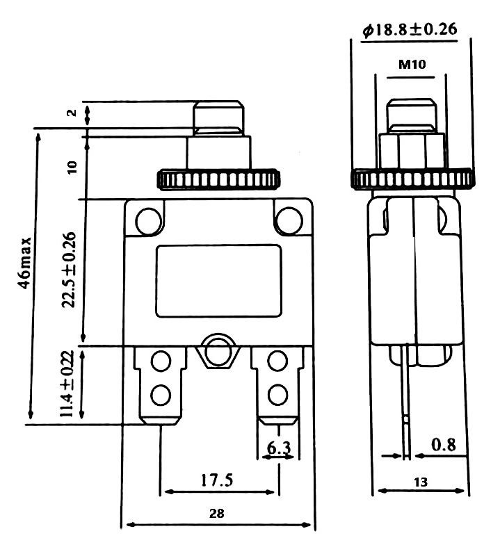 Resetli Termik Sigorta 8A 32V DC 125/250V AC MT-TERMIKS8