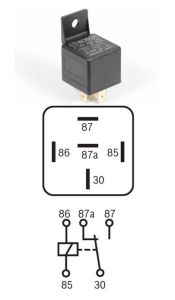 12V 30/20A Dirençli Çift Platin Mini Röle 5 Fiş Bosch 0986AH0150 Saplı