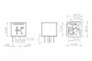 12V 30A Dirençli Mini Röle 5 Fiş Bosch 0986AH0251