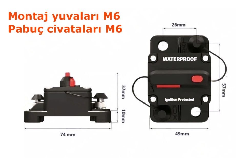 Akü Irgat Sigortası Otomatik Devre Kesici Şalter Anahtar 30A MT-CB5 30AR