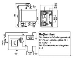 Marine Yaşam Aküsü Ayırıcı Vsr Röle 12V 160A Voltaja Duyarlı