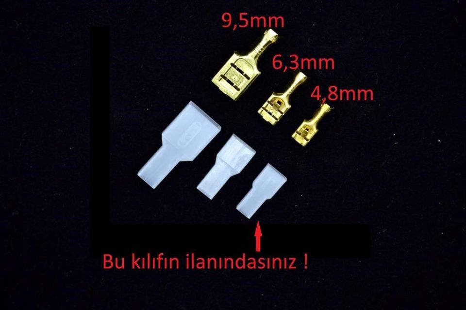 500 Adet 4,8 Dişi Fiş İçin İzolasyon Kılıfı