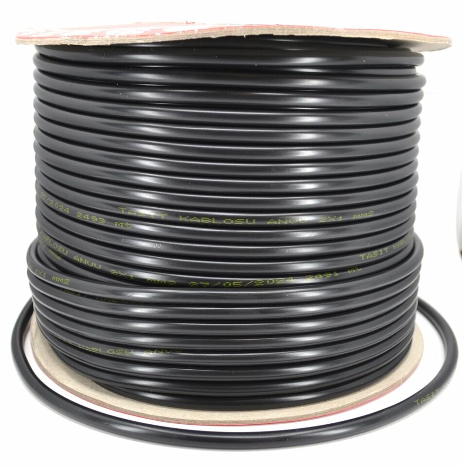 100 Metre Siyah 2x1,00mm² Bakır TTR Kablo ANNV