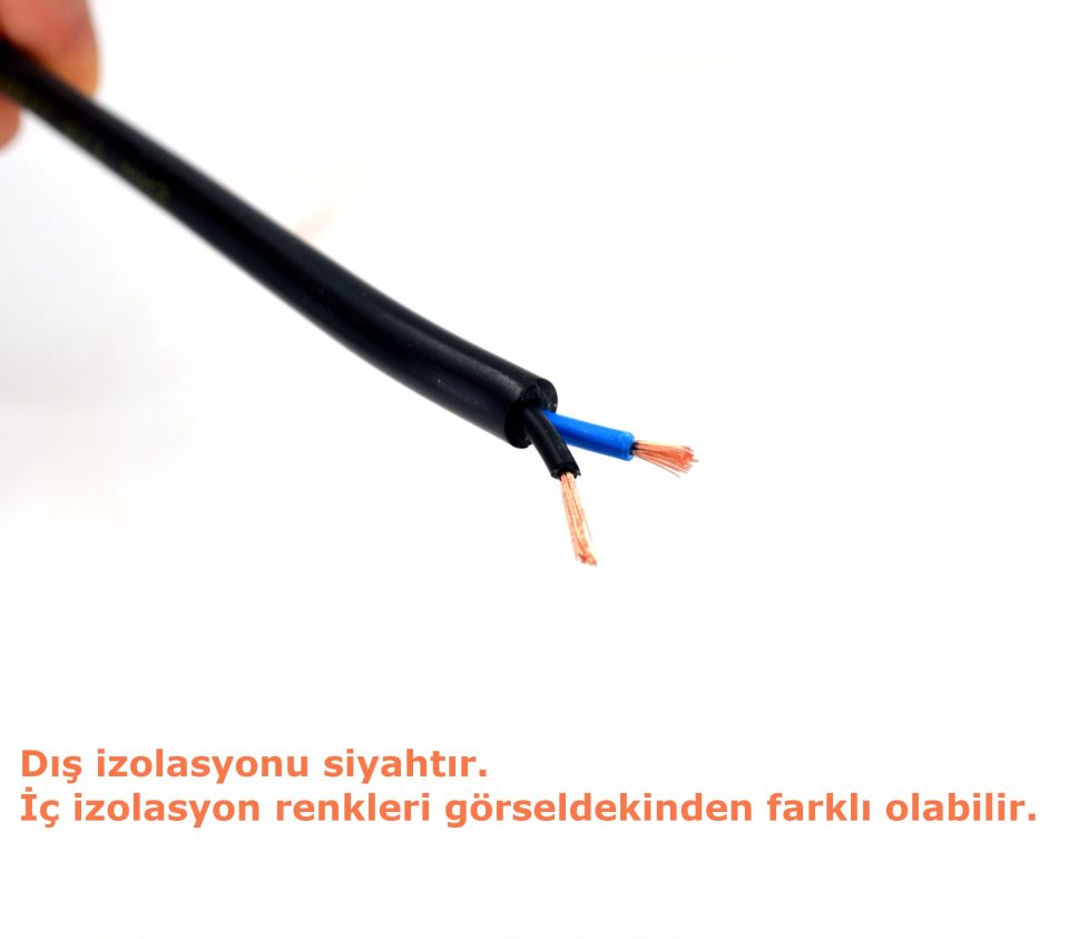 100 Metre Siyah 2x1,00mm² Bakır TTR Kablo ANNV