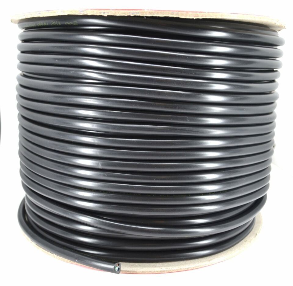 100 Metre Siyah 3x1,00mm² Bakır TTR Kablo ANNW
