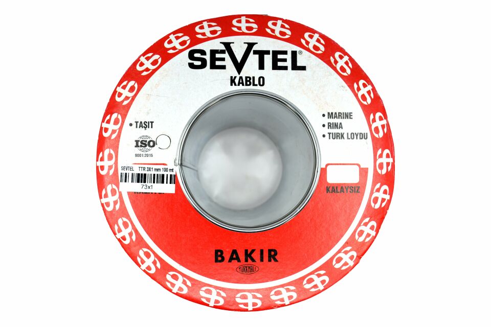 100 Metre Siyah 3x1,00mm² Bakır TTR Kablo ANNW