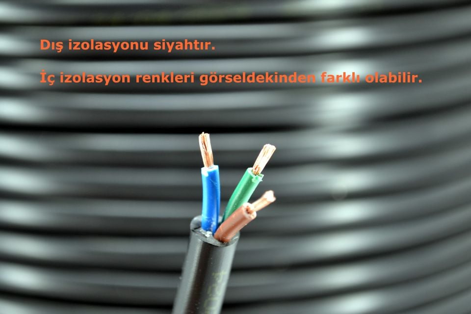 100 Metre Siyah 3x1,00mm² Bakır TTR Kablo ANNW