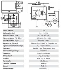 Stop Zaman Rölesi Trimpot Ayarlı 12V 201018001