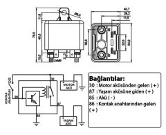 Yaşam Aküsü Ayırıcı Vsr Röle Karavan 12V 160A Voltaja Duyarlı