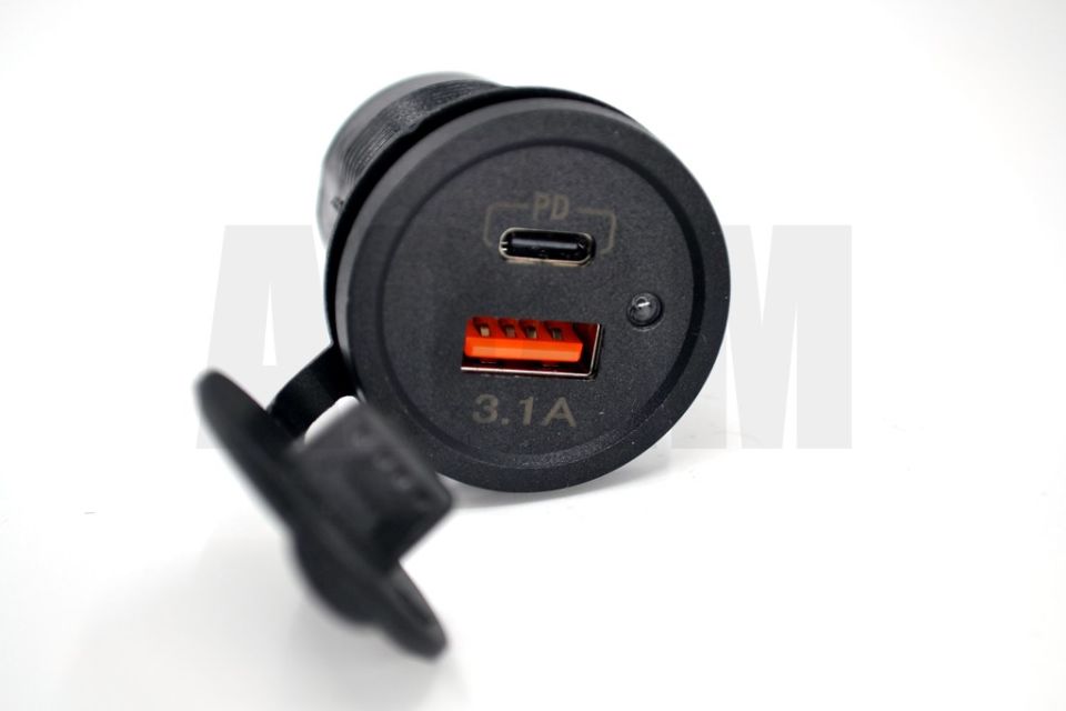 12V 24V DC USB 3,1A Type-C PD Şarj Port Yuvarlak MT-UP09