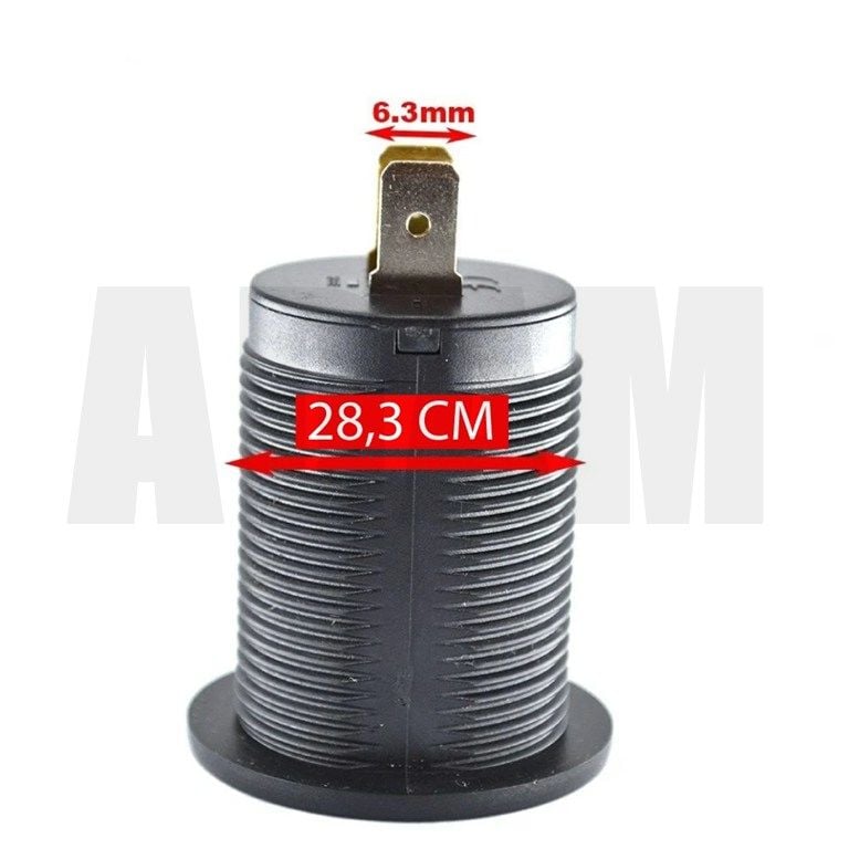 12V 24V DC USB 3,1A Type-C PD Şarj Port Yuvarlak MT-UP09