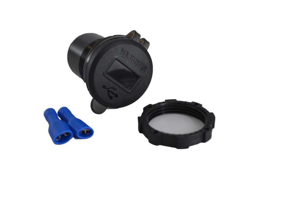 12V 24V DC USB QC3.0 Şarj Port Voltmetreli Anahtarlı Yuvarlak MT-UP07