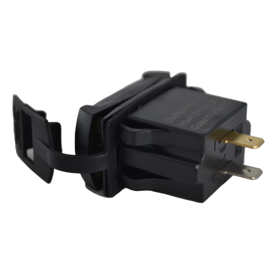 12V 24V DC USB 4.2A Şarj Port Voltmetreli Dikdörtgen Mavi Rakam MT-UM01
