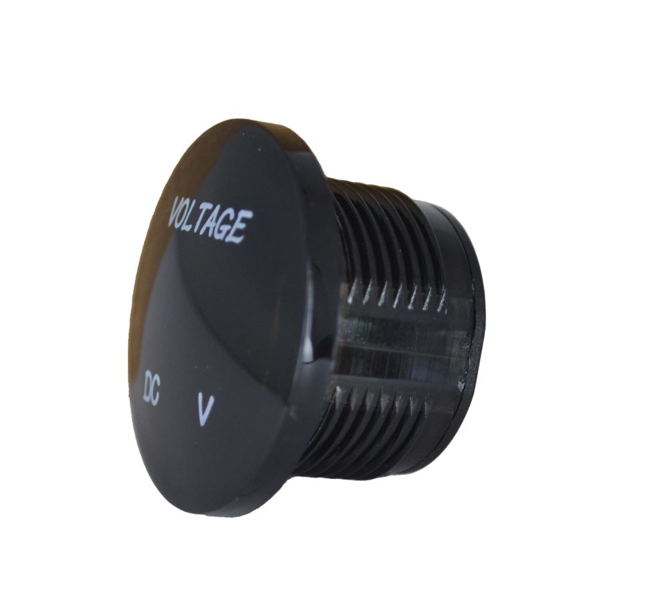 12V 24V DC Voltmetre Yuvarlak Bombeli Mavi Rakam MT-GP02