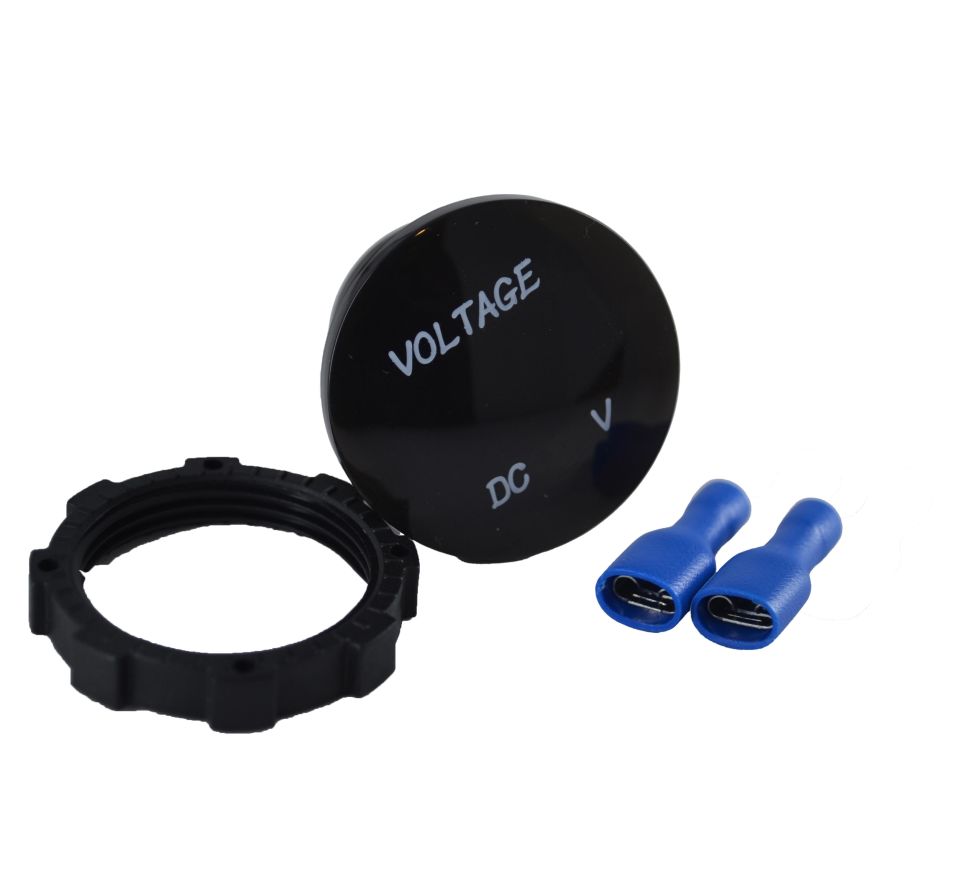 12V 24V DC Voltmetre Yuvarlak Bombeli Mavi Rakam MT-GP02
