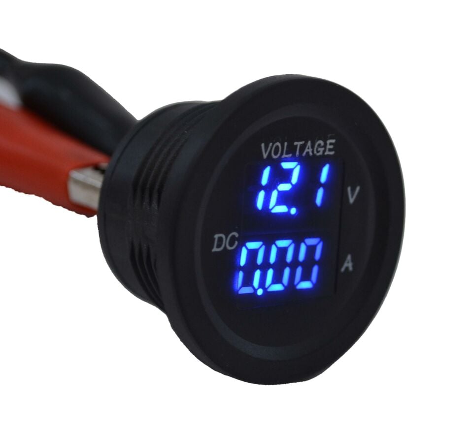 12V 48V DC Voltmetre Ampermetre 0-10A Yuvarlak MT-GP03