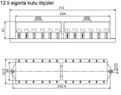 Standart Bıçak Sigorta Yuvası Kutusu 12 Sigortalık