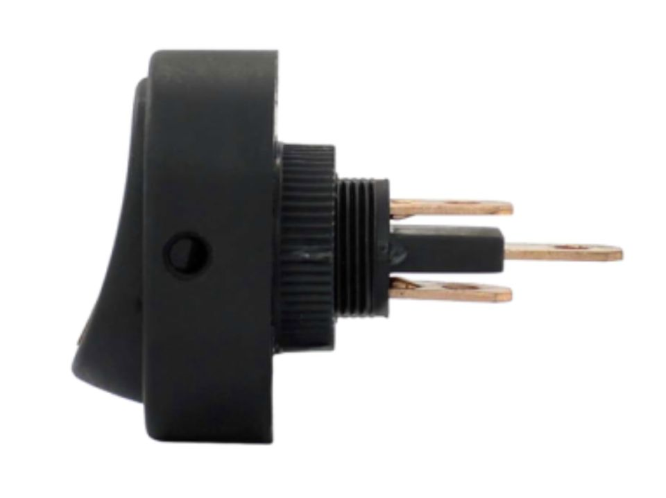 Oval Üniversal Elektrik Anahtarı 1-0 Kırmızı Ledli Rocker 3 Fişli MT-ANK35