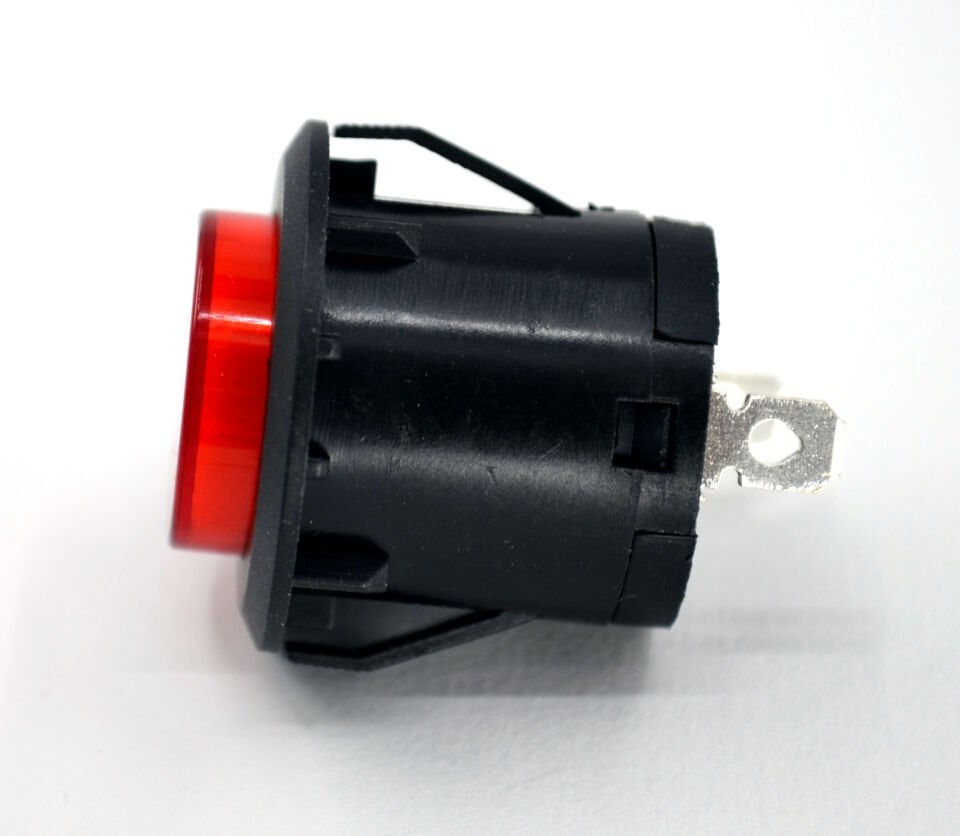 26mm Yaylı Plastik Buton Anahtar Kırmızı Power Logolu Işıksız