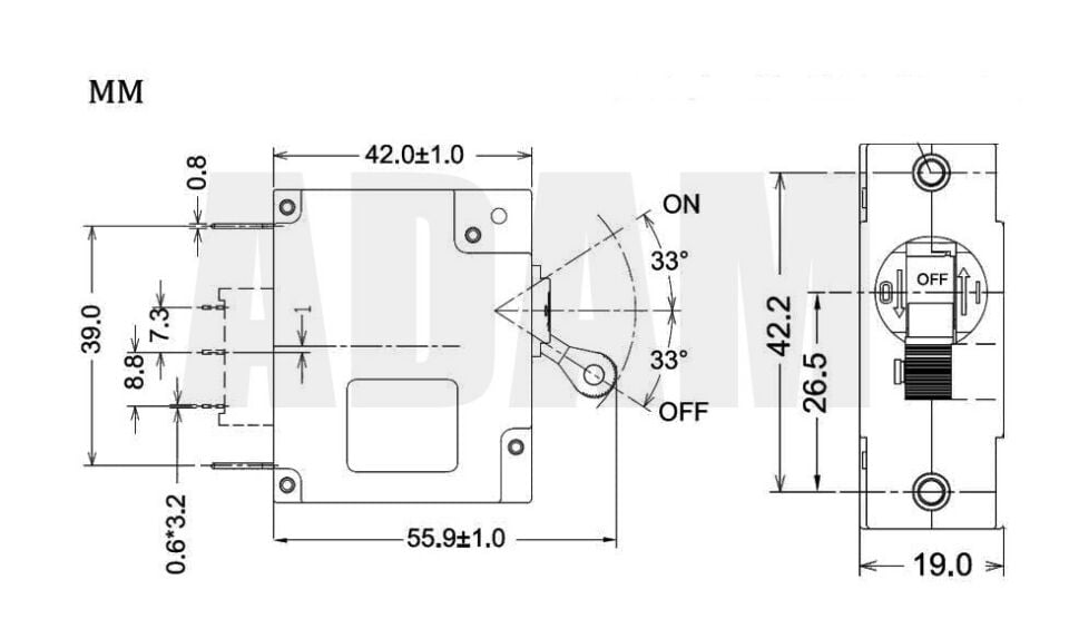 A1 20A Devre Kesici Şalter Sigorta 80VDC - 240VAC MT-TK20