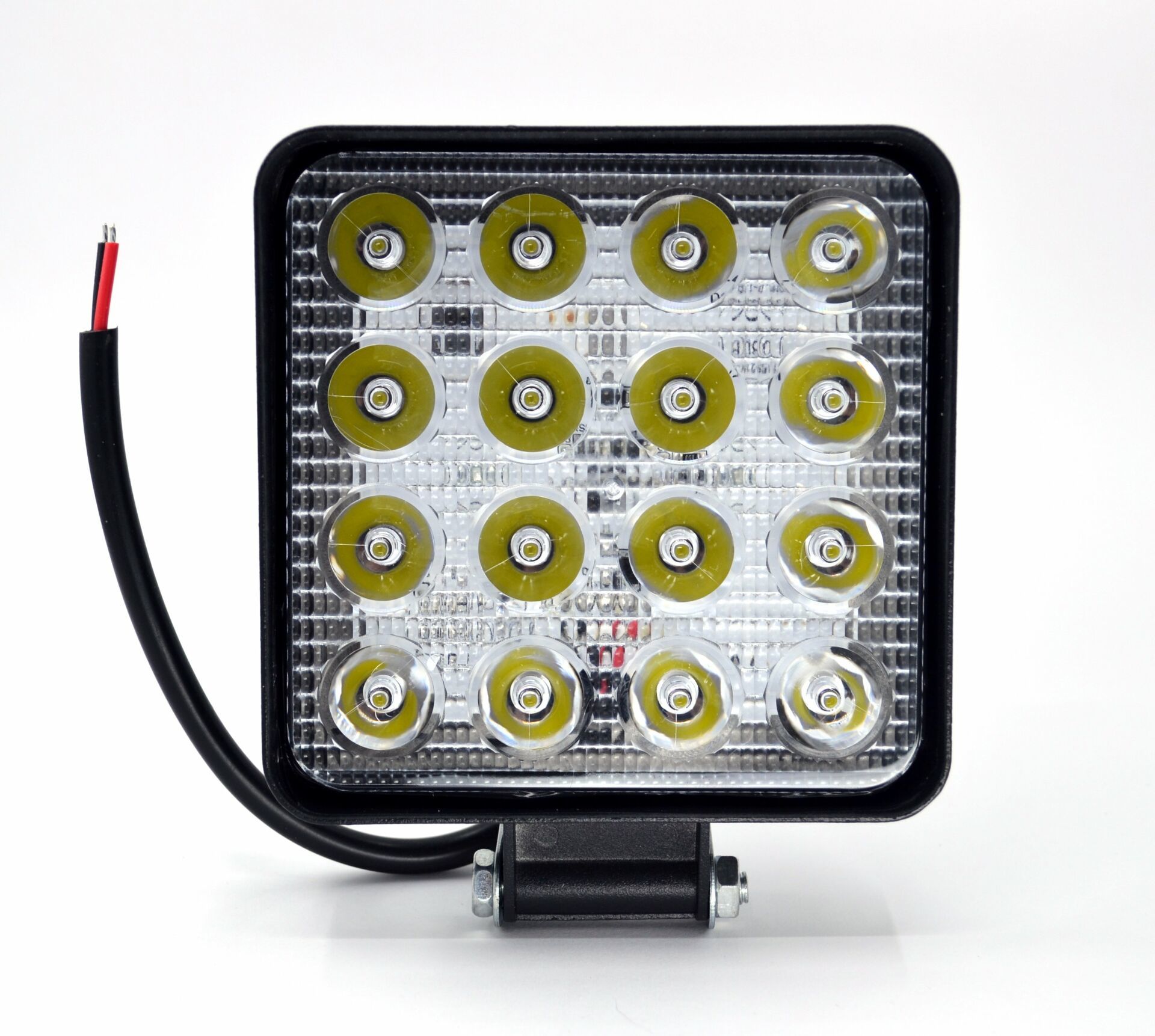 Beyaz Işık Çalışma Lambası 16 Led 12V-30V 48W Kare Aluminyum Siyah IP67