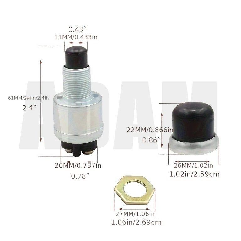 Marş Start Butonu Sıvı Muhafazalı 12V 30A - 24V 15A MT-ANY27