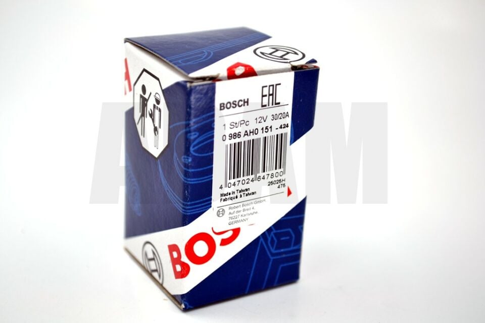 12V 30/20A Dirençli Çift Platin Mini Röle 5 Fiş Bosch 0986AH0150 Sapsız
