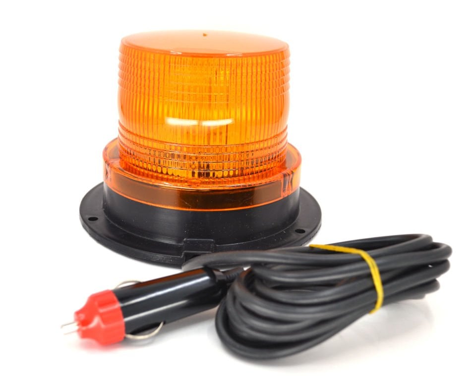 12V-100V Küçük Turuncu Tepe İkaz Lamba Led Çakar Mıknatıslı Çakmak Fişli