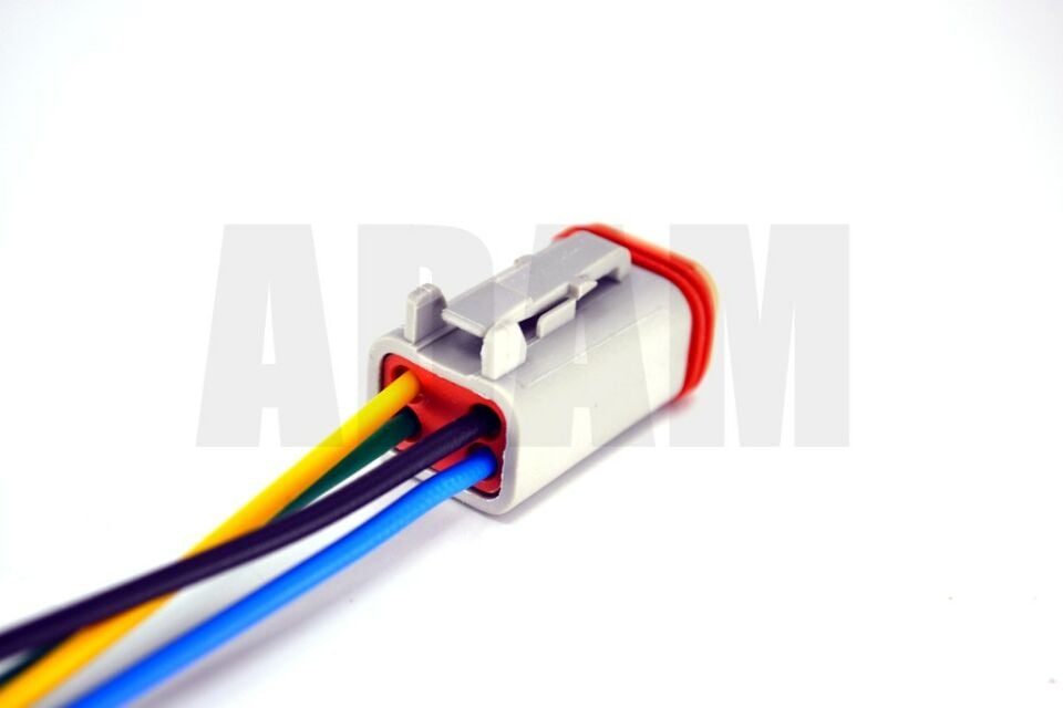 4 Pin Kablolu Deutsch Soket Elektrik Bağlantı Konnektörü Erkek (Pinleri Dişidir)