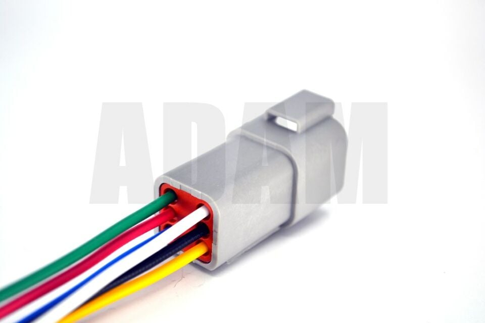 6 Pin Kablolu Deutsch Soket Elektrik Bağlantı Konnektörü Dişi (Pinleri Erkektir)