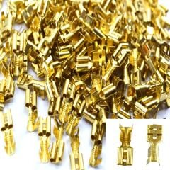 250 Adet Tırnaklı 6,3 Dişi Fiş Kalın Kablo Ucu 6mm'e Kadar Pirinç Terminal