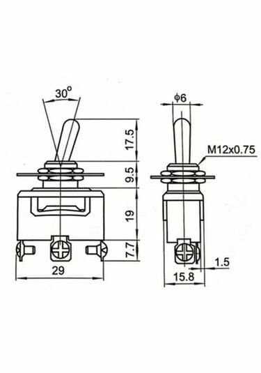 Toggle Switch 1-1 Metal Anahtar 3 Pin 12V-220V MT-ANS04