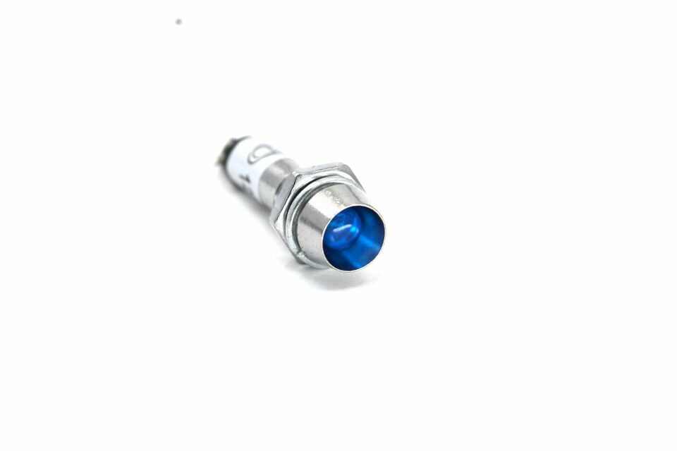 12V Mini Metal Göz Lamba Mavi Led Sinyal Uyarı Işığı MT-37