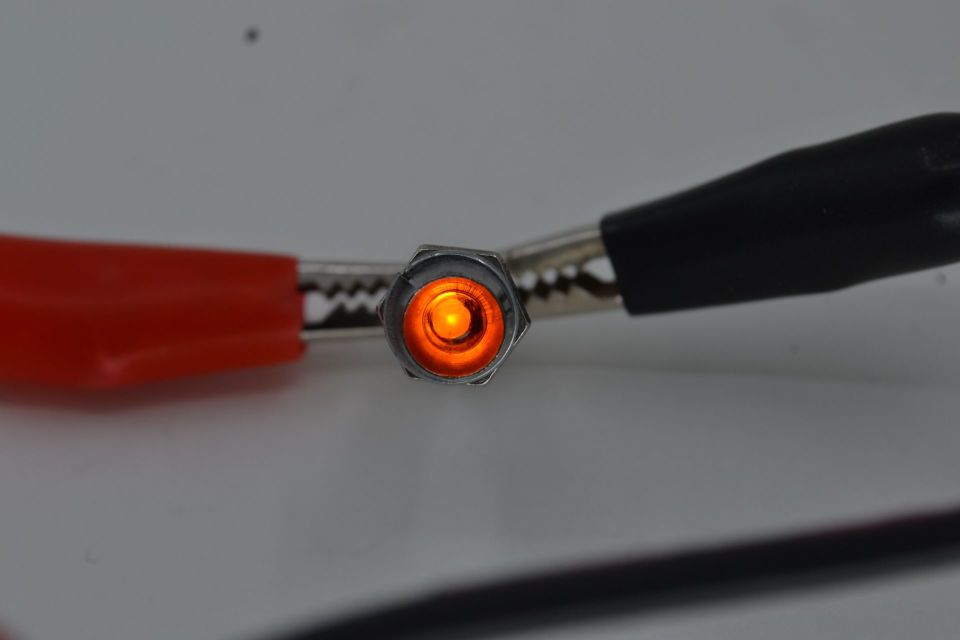 12V Mini Metal Göz Lamba Turuncu Led Sinyal Uyarı Işığı MT-38