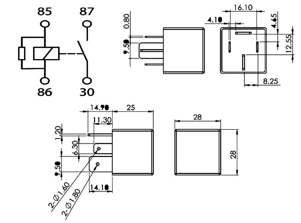 12V 70A Dirençli Güç Rölesi 4 Fiş Kalın Bacak Bosch 0986AH0082