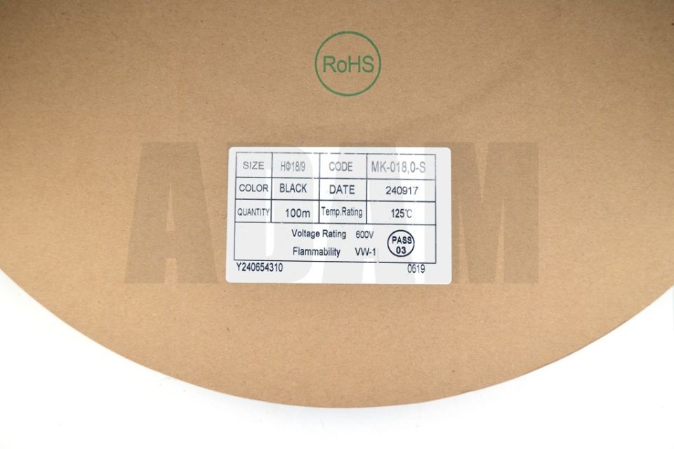 100 Metre 18mm Siyah Isı İle Daralan Makaron Isıyla MT-M18S